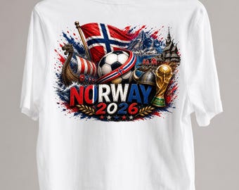 Norway Soccer PNG, Norway Football Fan Design, Norwegian Team 2026 PNG, Scandinavian Soccer Shirt Graphic, DTF Transfer Download