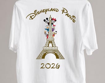 Paris Trip 2026 PNG, Disneyland Paris Design, Family Vacation Shirt, Eiffel Tower Disney Style PNG, Matching Trip Shirts, DTF Sublimation