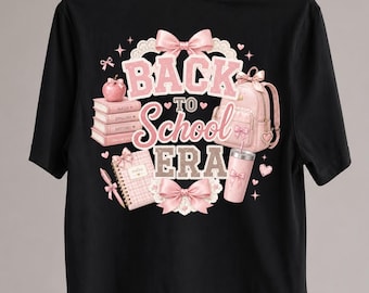 Back To School Era PNG, Pink Coquette School Sublimation, Girly School DTF Transfer, Preppy School Sublimation, Instant Digital Download