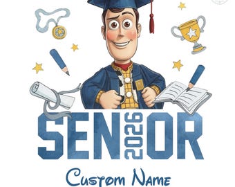 Disney Senior 2026 Canva Template, Graduation Canva Template, Senior Shirt Design, Custom Name Graduation Template, Editable PNG Template