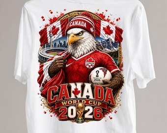 Canada Soccer Fan PNG, Canadian Eagle Football Design, Canada 2026 Shirt PNG, Maple Leaf Sports Graphic, DTF Transfer Digital Download