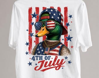 4th of July Duck PNG, Patriotic Duck Png, Funny American Duck Shirt Design, USA Independence Day Png, DTF Transfer Digital Download