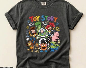 Comfort Colors Toy Story Yee Haw Shirt, Vintage Woody And Buzz Lightyear Tee, Retro Disney Theme Park Apparel, Cute Cartoon Character TShirt
