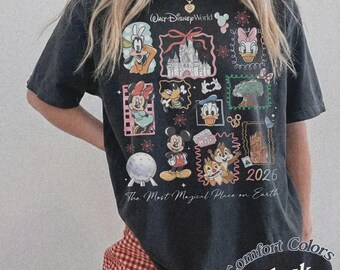 Comfort Colors Vintage Mickey Disneyworld Coquette Shirt, Retro Mickey And Friends Shirt, Disneyworld 2026 Family Matching Trip Shirt