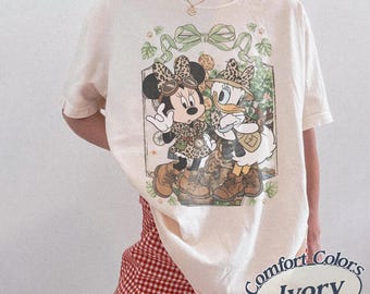 Comfort Colors Animal Kingdom Minnie and Daisy Coquette Leopard T-Shirt, Disneyland Family Matching Shirt, Walt Disney World besties Trip