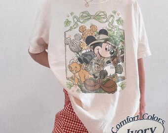 Vintage Animal Kingdom Mickey And Simba Safari Coquette Leopard T-Shirt, Disneyland Family Matching Shirt, Walt Disney World besties Trip