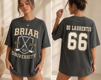 Comfort Colors® Briar University Est 2015 Shirt, Di Laurentis 66 Hockey T-Shirt, Booktok Romance Book Worm Tee, Double Sided Varsity Sports