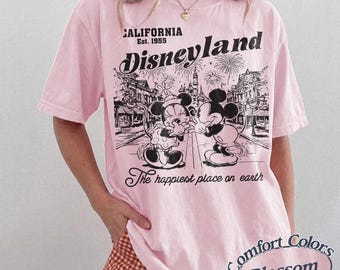 Comfort Colors Retro Disneyland Mickey And Minnie Shirt, Mickey And Friends Tee, Disney Vacation Shirt, Disneyland California Est.1955 Shirt
