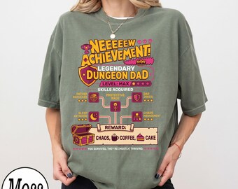 Comfort Colors® Legendary Dungeon Dad Shirt, Funny Gamer Father's Day Tee, Retro Gaming Skill Tree T-Shirt, Geek Dad Joke Birthday Gift