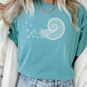 Nautilus Shell Shirt, Golden Ratio Ocean Graphic Tee, Coastal Sea Life Shirt, Marine Gift