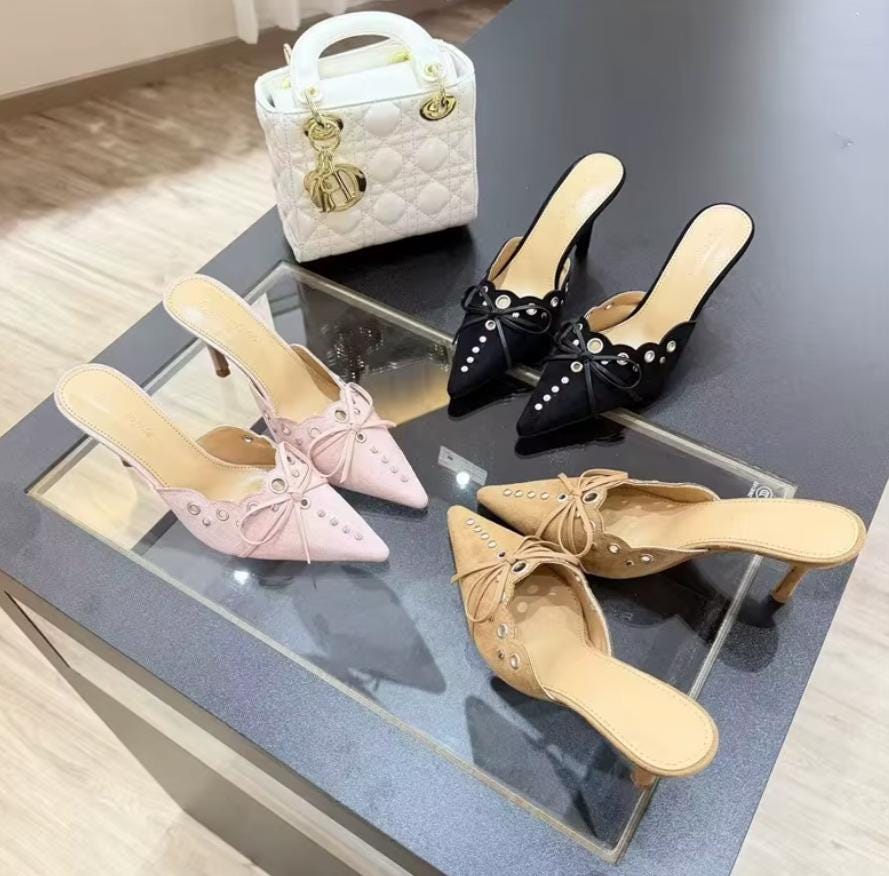 strapless open back dress Lucius Slingback Kitten Heels