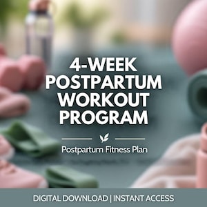 4-Week Postpartum Workout Program | Postpartum Fitness Plan | At-Home Mom Workout | Post Pregnancy Exercise PDF | New Mom Fitness Guide