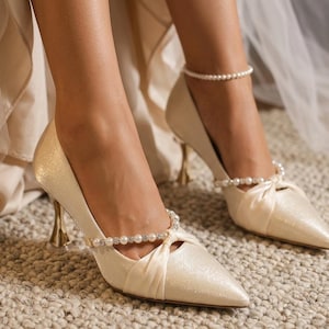 champagne shoes with ivory dress Everything You Need To Know About Ivory and White Wedding Shoes