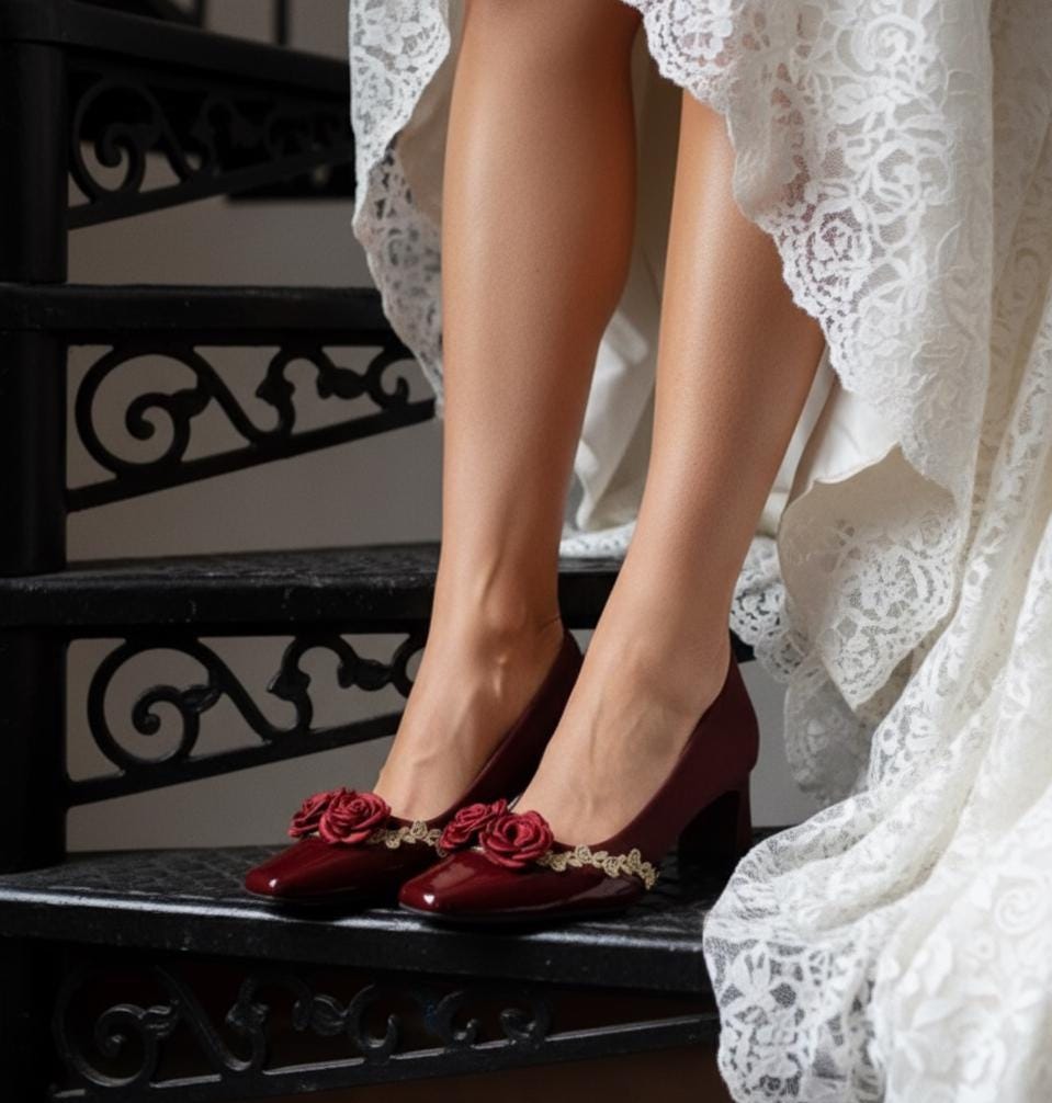 Red Low Heels - Etsy