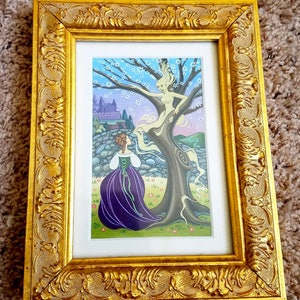 Cinderella framed original illustration painting Disney Artist