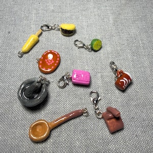 Handmade Mexican Food Charms | Elote, Taco, Molcajete Polymer Clay Keychain Charms