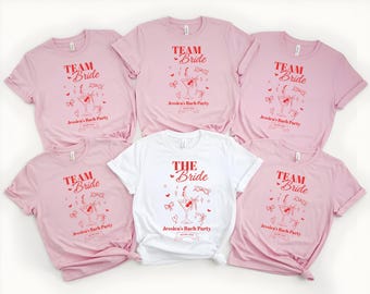 Camisetas para la despedida de soltera del equipo de la novia, camisetas personalizadas para el grupo nupcial.