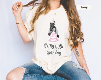 Camiseta personalizada para el 40 cumpleaños, camiseta personalizada para fiesta de fotos