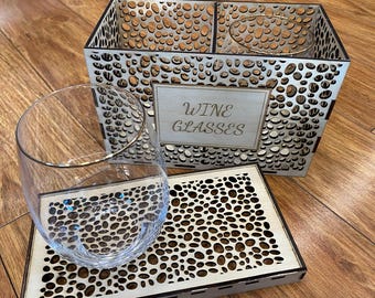 Wine Glass Box with Glasses