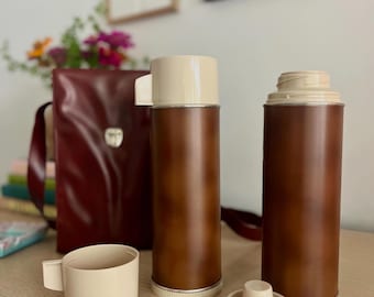 Vintage Aladdin Thermos Set + Carry Case