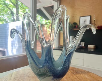 Large Murano Blue Vase