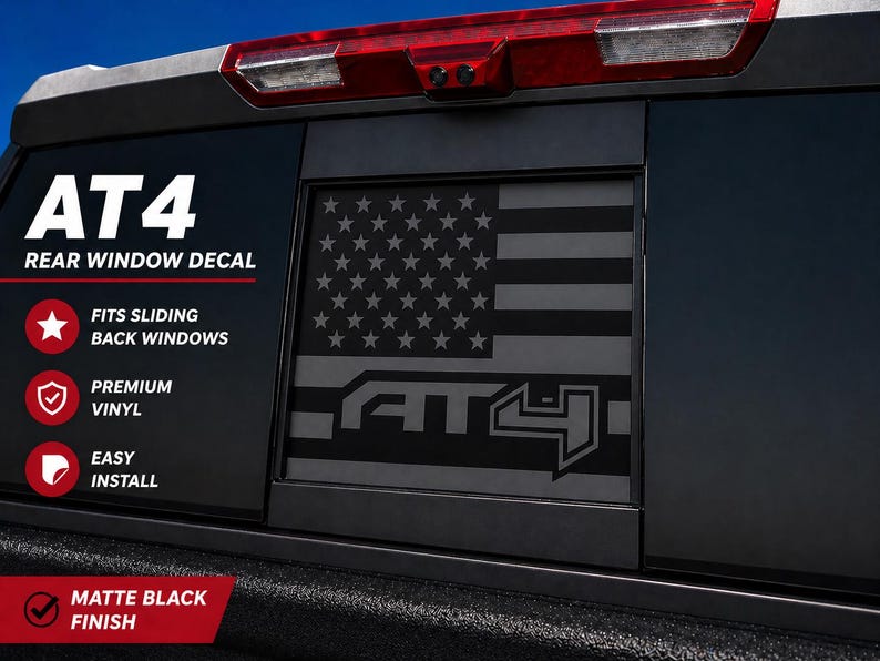 American Flag Truck Decal | Rear Window American Flag | Silverado ...