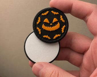Halloween Cookie Fidget Slider | Spooky Pumpkin Face Stim Toy | 3D Printed Stress Relief Fidget