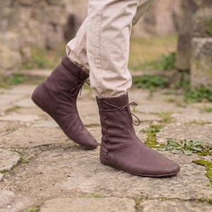 Renaissance Faire Shoes Women Medieval Fantasy Boots For Women “Forest” For Available In: Burgundy  Matte Leather, Matte Brown Leather, Matte Black Leather, Brown Grained  Leather, Black Grained Leather :: By Medieval Store ArmStreet