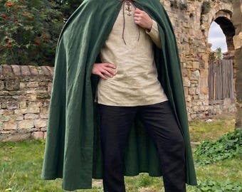 Medieval Hooded Cloak Unisex | Renaissance Faire LARP Costume for Fantasy Style | Hooded Cape | Renaissance Faire Gift