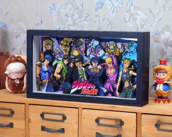 JoJo's Bizarre Adventure Giorno Giovanna 3D Diorama Display – Handmade Anime Desk Art