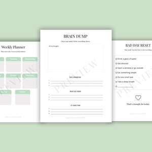 Utskrivbar mammaplanerare för ADHD | Daglig rutin och hjärndump | Överväldigande mammaorganisatör i PDF-format | Rutinschema för barn, måltidsplanerare bild 5
