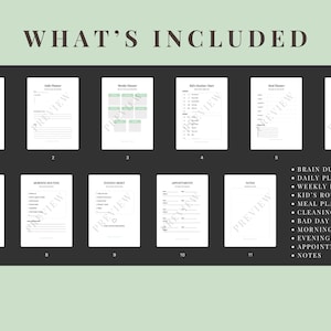 Utskrivbar mammaplanerare för ADHD | Daglig rutin och hjärndump | Överväldigande mammaorganisatör i PDF-format | Rutinschema för barn, måltidsplanerare bild 2