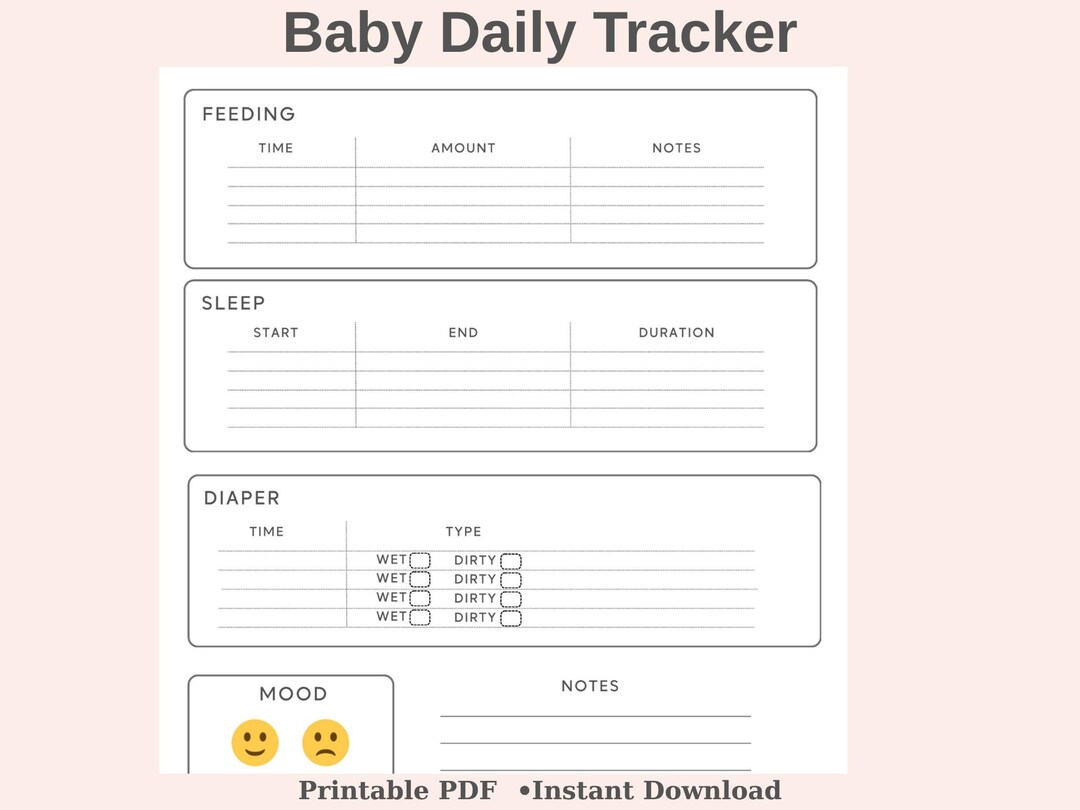 Tracking Baby Routine Baby Daily Tracker, Newborn Routine Log (printable PDF) - Etsy