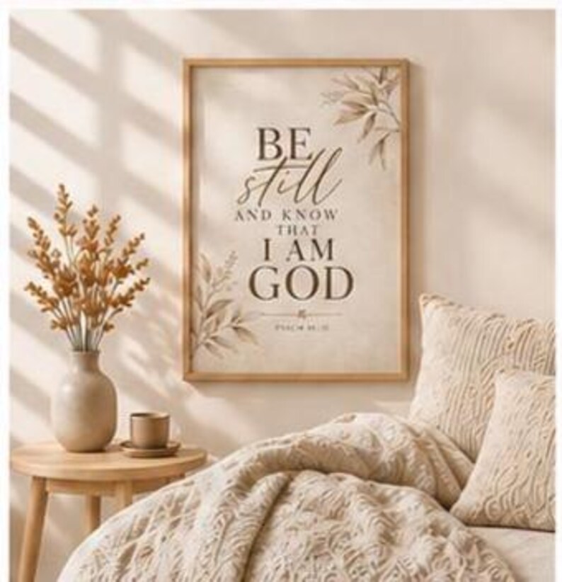 Psalm 46:10 Bible Verse Print, Neutral Faith Wall Art (digital Download ...