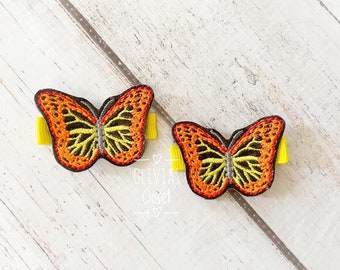 Monarch Butterfly hair clip