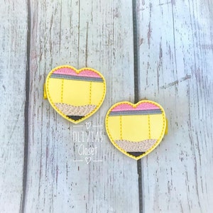 Pencil heart hair clip