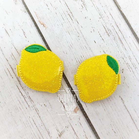 Lemon Glitter Clips Lemon Glitter Clips