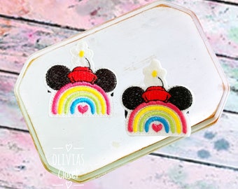 Mouse Rainbow hair clip