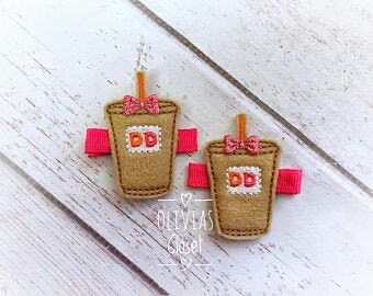 Cute Iced Coffee Hair Clip Iced Coffee Resin Hair Clip: Glitter Cups, Purple Kawaii  main image 3