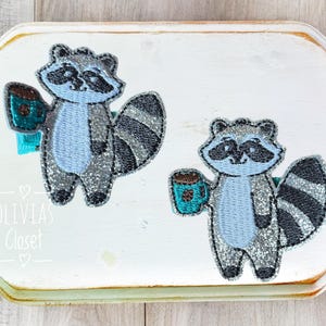 Raccoon Hair Clips, Raccoon Hair Bows, Raccoon Hair Clip