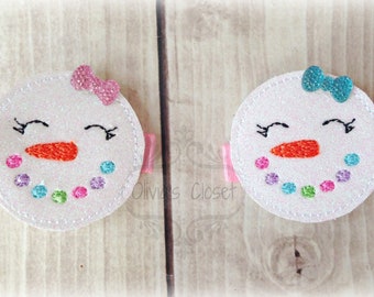 Snowman hair clip