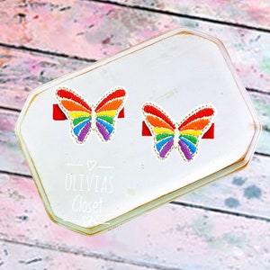 Rainbow Butterfly hair clip