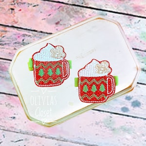 Christmas Cup hair clip
