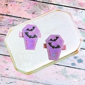 Bat coffin hair clip