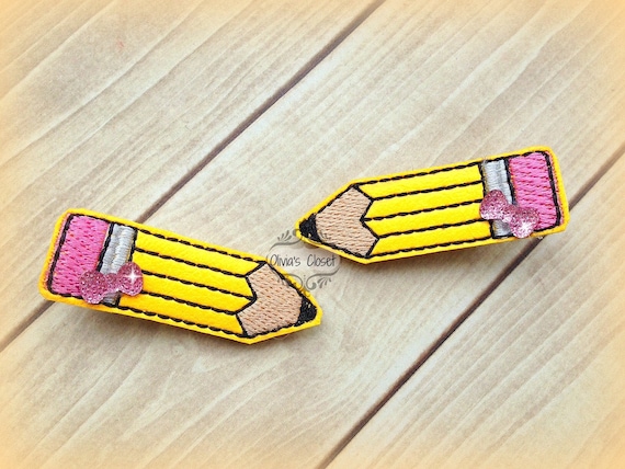 Pink and Yellow Rhinestone Pencil Hair Clips Piper K Pencil Rhinestone Hair Clips Set of 3 Yellow, Pink  main image 3