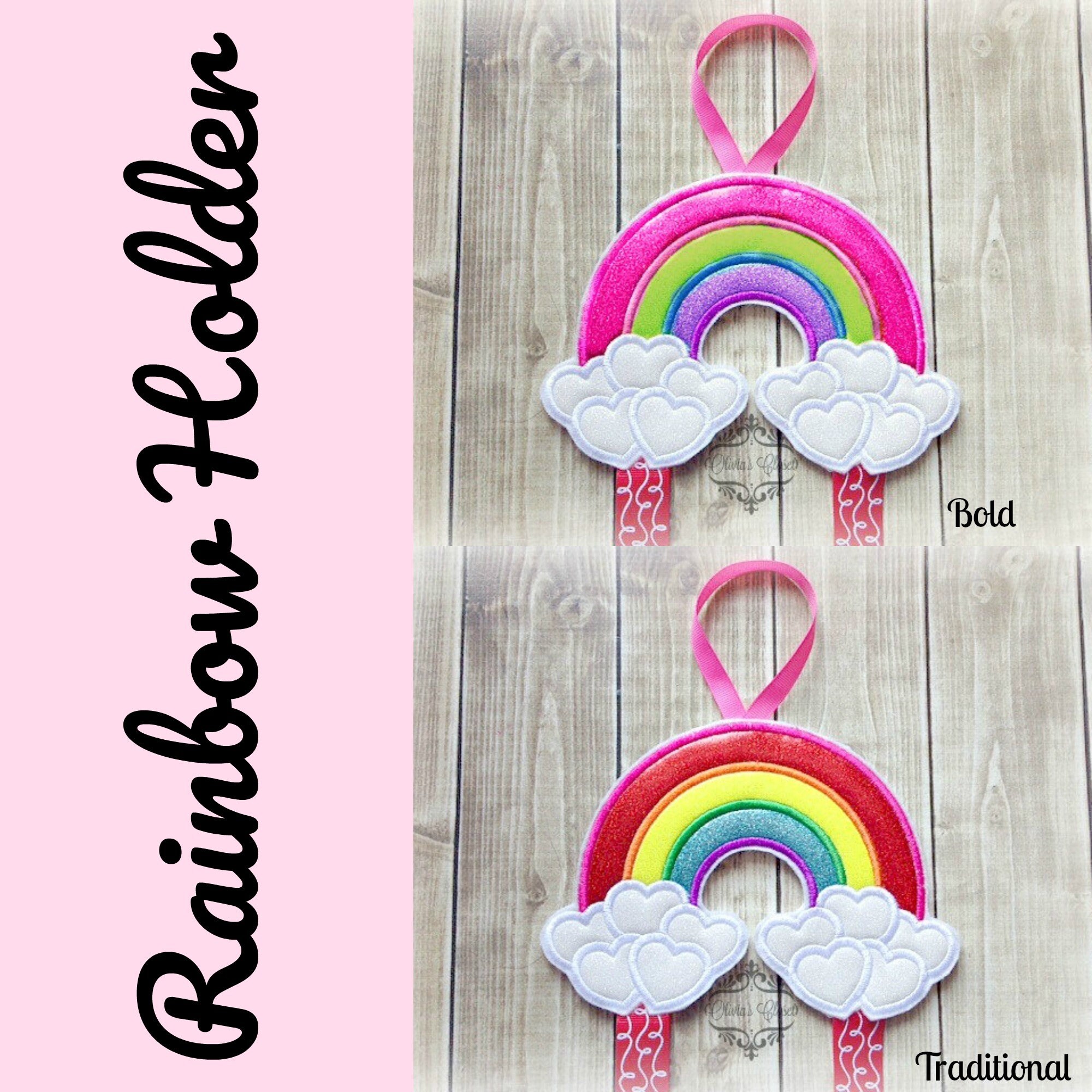 Rainbow bow holder Heart Cloud Bow Holder for Hair Clips/ Pins Etsy