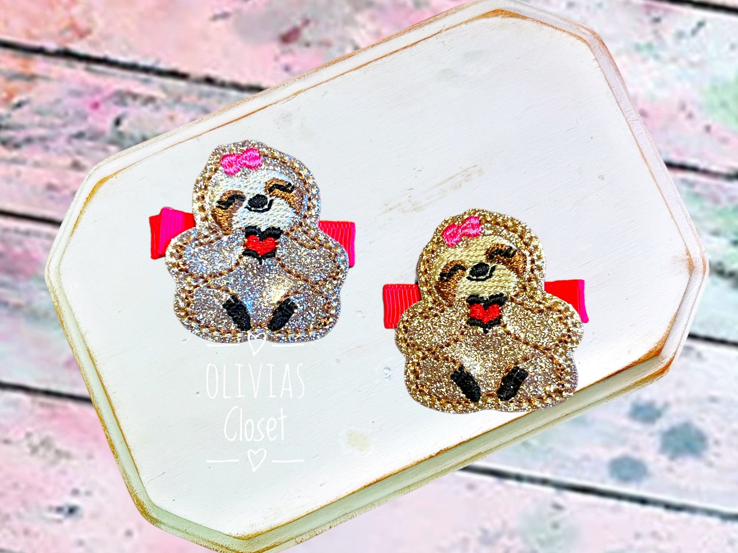 Sloth Hair Clip - Etsy display picture 3