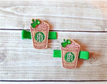 Cute Iced Coffee Hair Clip Iced Coffee Resin Hair Clip: Glitter Cups, Purple Kawaii  main image 4