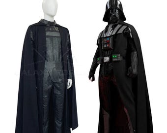 Darth Vader inspiriertes Lederkostüm mit Handschuhen | Imperium schlägt zurück Sith Lord Anzug | Star Wars Bösewicht Outfit für Comic Con