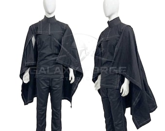 Costume da Guardia Imperiale Nera di Star Wars per Uomo / Tuta Cosplay della Guardia Reale Sith / Abito da Guerriero Galattico / Costume con Mantello Fantascientifico